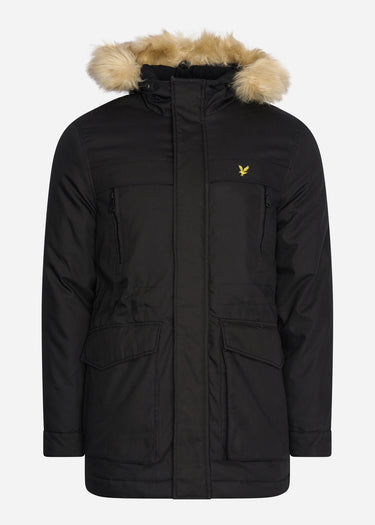 Lyle & Scott Jassen  Winter weight micro fleece lined parka - jet black 