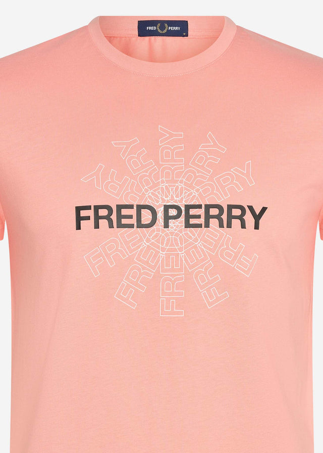 Fred Perry T-Shirts  Fred perry graphic t-shirt - pink peach 