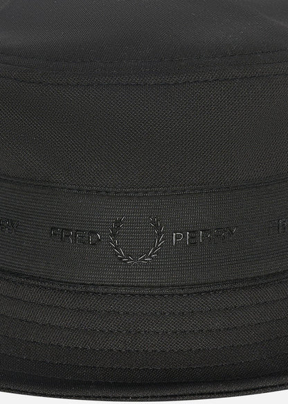 Fred Perry Bucket Hats  Tonal tape tricot bucket hat - black 