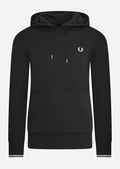 Fred Perry Hoodies  Tipped hooded sweatshirt - black 