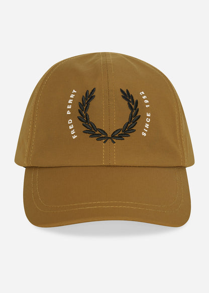 Fred Perry Petten  Laurel wreath ripstop cap - dark caramel 