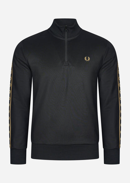 Fred Perry Truien  Taped half zip track top - black gold 