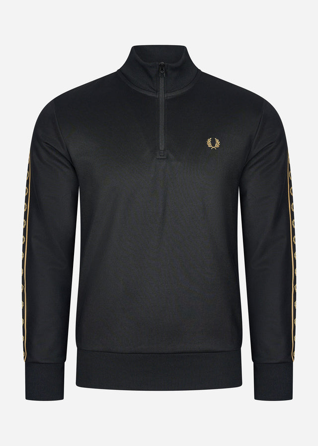 Fred Perry Pullover  Taped half zip track top - black gold 