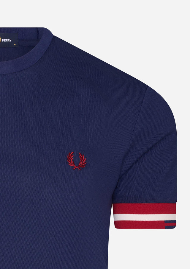 Fred Perry T-Shirts  Abstract cuff t-shirt - french navy 