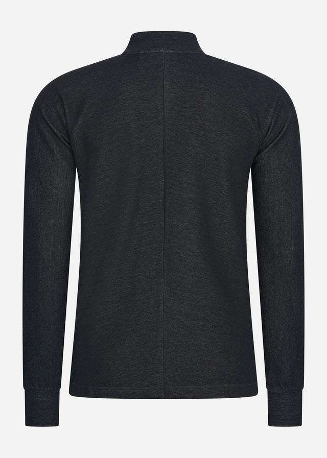 MA.Strum Pullover  Dfp funnel neck zip top - jet black 