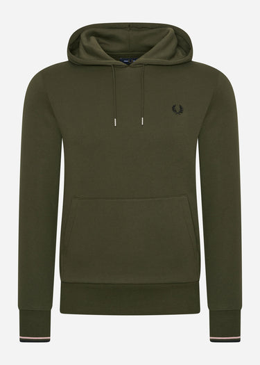 Fred Perry Hoodies  Tipped hooded sweatshirt - hunting green 