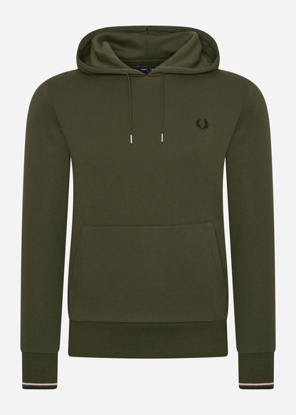 Fred Perry Hoodies  Tipped hooded sweatshirt - hunting green 