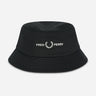 Fred Perry Bucket Hats  Graphic branded twill bucket hat - black 