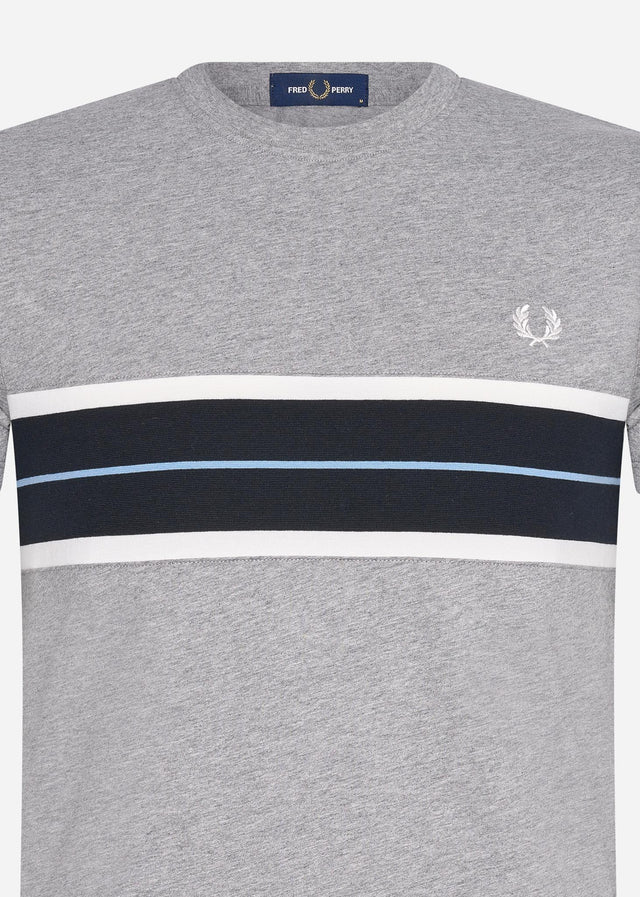 Fred Perry T-Shirts  Tramline panel t-shirt - steel marl 