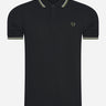 Fred Perry Polo's  Twin tipped fred perry shirt - black ecru pistachio 