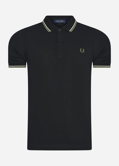 Fred Perry Polo's  Twin tipped fred perry shirt - black ecru pistachio 