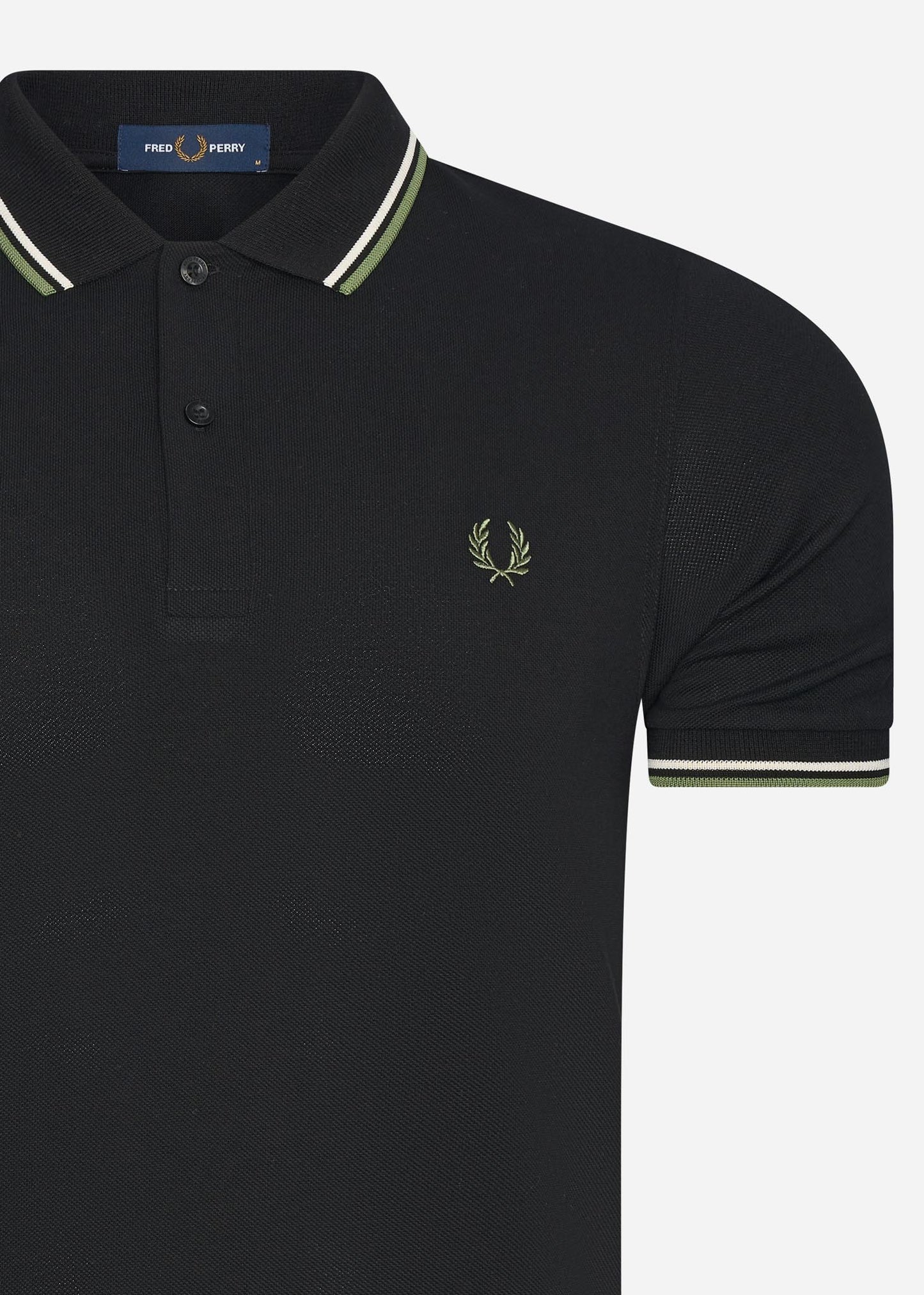 Fred Perry Polo's  Twin tipped fred perry shirt - black ecru pistachio 