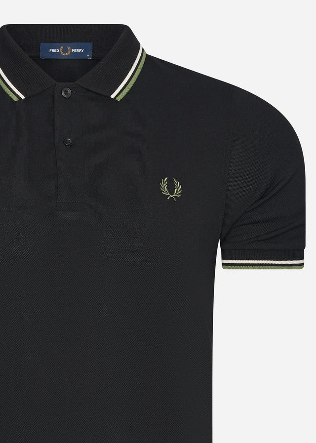 Fred Perry Poloshirts  Twin tipped fred perry shirt - black ecru pistachio 