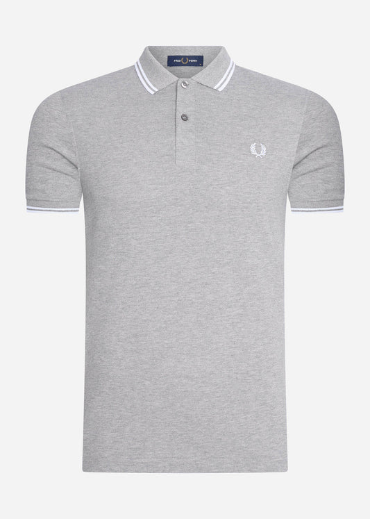 Fred Perry Polo's  Twin tipped fred perry shirt - steel marl white 