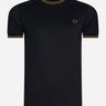 Fred Perry T-shirts  Twin tipped t-shirt - black shadedston 