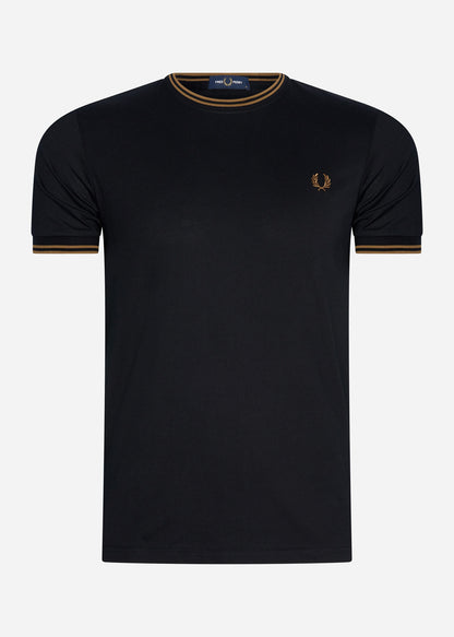 Fred Perry T-shirts  Twin tipped t-shirt - black shadedston 