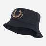 Fred Perry Bucket Hats  Laurel wreath canvas bucket hat - black 