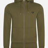 Fred Perry Vesten  Hooded zip through sweatshirt - military green