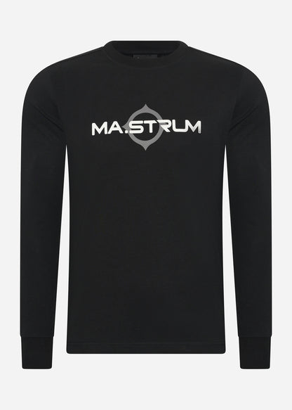 MA.Strum Longsleeve Tees  LS logo print tee - jet black 