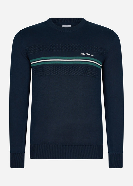 Ben Sherman Truien  Chest stripe crew - dark navy 