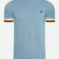 Fred Perry T-shirts  Striped cuff pique t-shirt - ash blue 