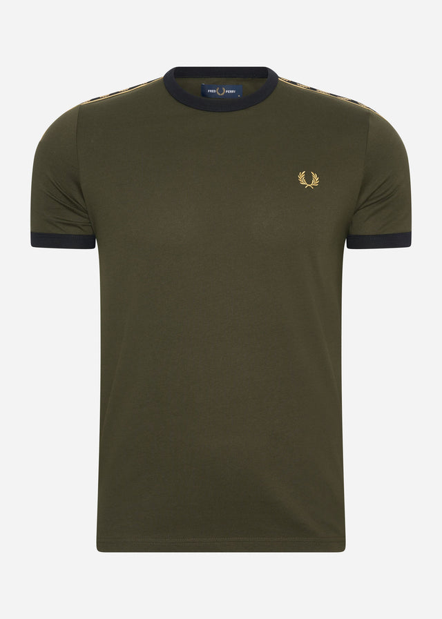 Fred Perry T-Shirts  Gold taped ringer t-shirt - hunting green 