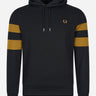 Fred Perry Hoodies  Tipped sleeve hooded sweat - black 
