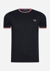 Fred Perry T-shirts  Twin tipped t-shirt - black pink peach 