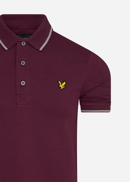 Lyle & Scott Polo's  Tipped polo shirt - burgundy mid grey marl 