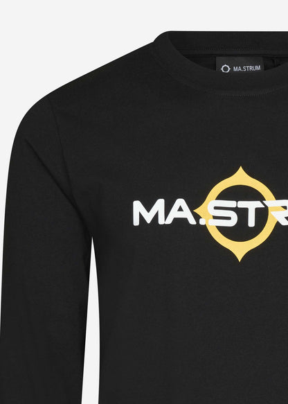 MA.Strum Longsleeve Tees  LS logo print tee - jet black 