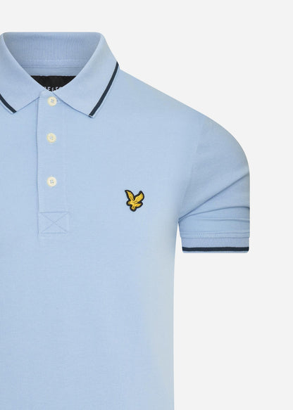 Lyle & Scott Polo's  Tipped polo shirt - light blue dark navy 