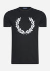 Fred Perry T-shirts  Flock laurel wreath t-shirt - black 