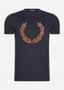 Fred Perry T-shirts  Flock laurel wreath t-shirt - navy 