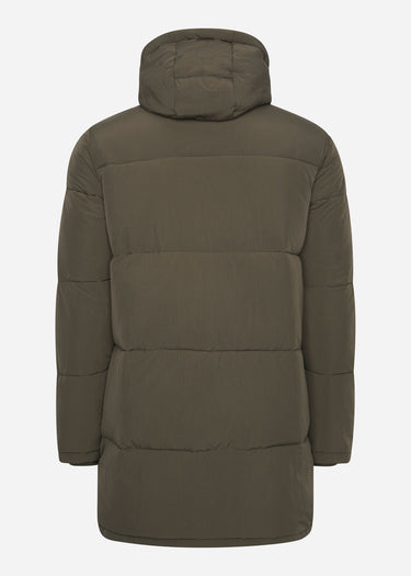 Lyle & Scott Jassen  Heavyweight longline puffer jacket - olive 