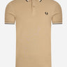 Fred Perry Polo's  Twin tipped fred perry shirt - warm stone snow white black 