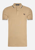 Fred Perry Polo's  Twin tipped fred perry shirt - warm stone snow white black 