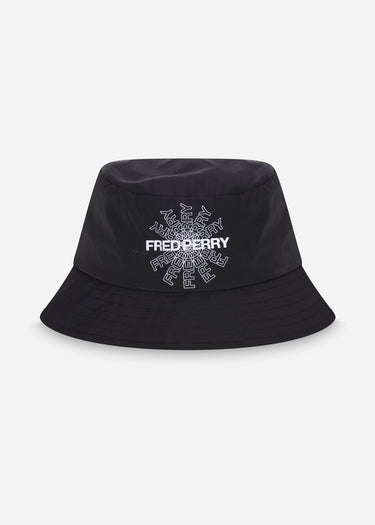 Fred Perry Bucket Hats  Graphic print bucket hat - black 