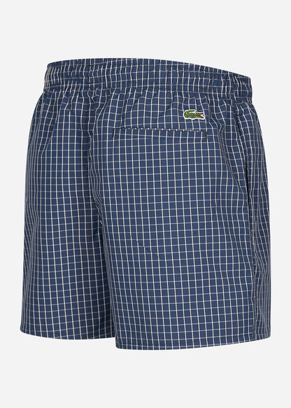 Lacoste Zwembroeken  Checkered swimming trunks - navy blue lapland 