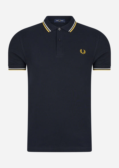 Fred Perry Polo's  Twin tipped fred perry shirt - navy ecru golden hour 