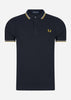 Fred Perry Polo's  Twin tipped fred perry shirt - navy ecru golden hour 