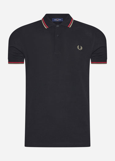 Fred Perry Polo's  Twin tipped fred perry shirt - black washed red sage green 