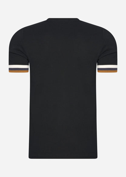 Fred Perry T-shirts  Striped cuff pique t-shirt - black 