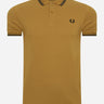 Fred Perry Polo's  Twin tipped polo - dark caramel black 
