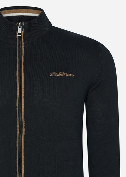 Ben Sherman Vesten  Long sleeve sport zip thru - black 