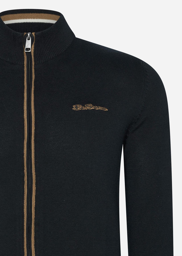 Ben Sherman Sweatjacken  Long sleeve sport zip thru - black 