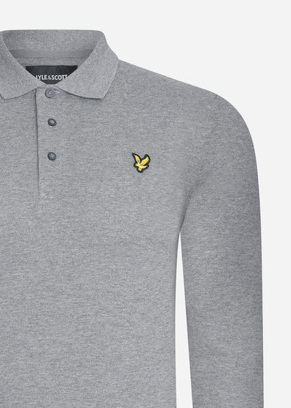 Lyle & Scott Longsleeve Polo's  LS polo shirt - mid grey marl 