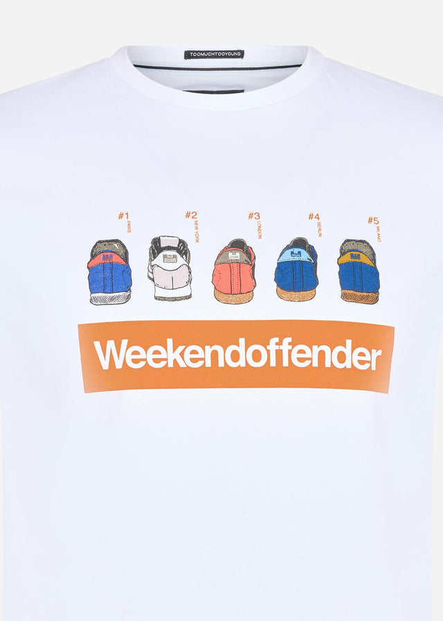 Weekend Offender T-Shirts  Trainer spotting - white 