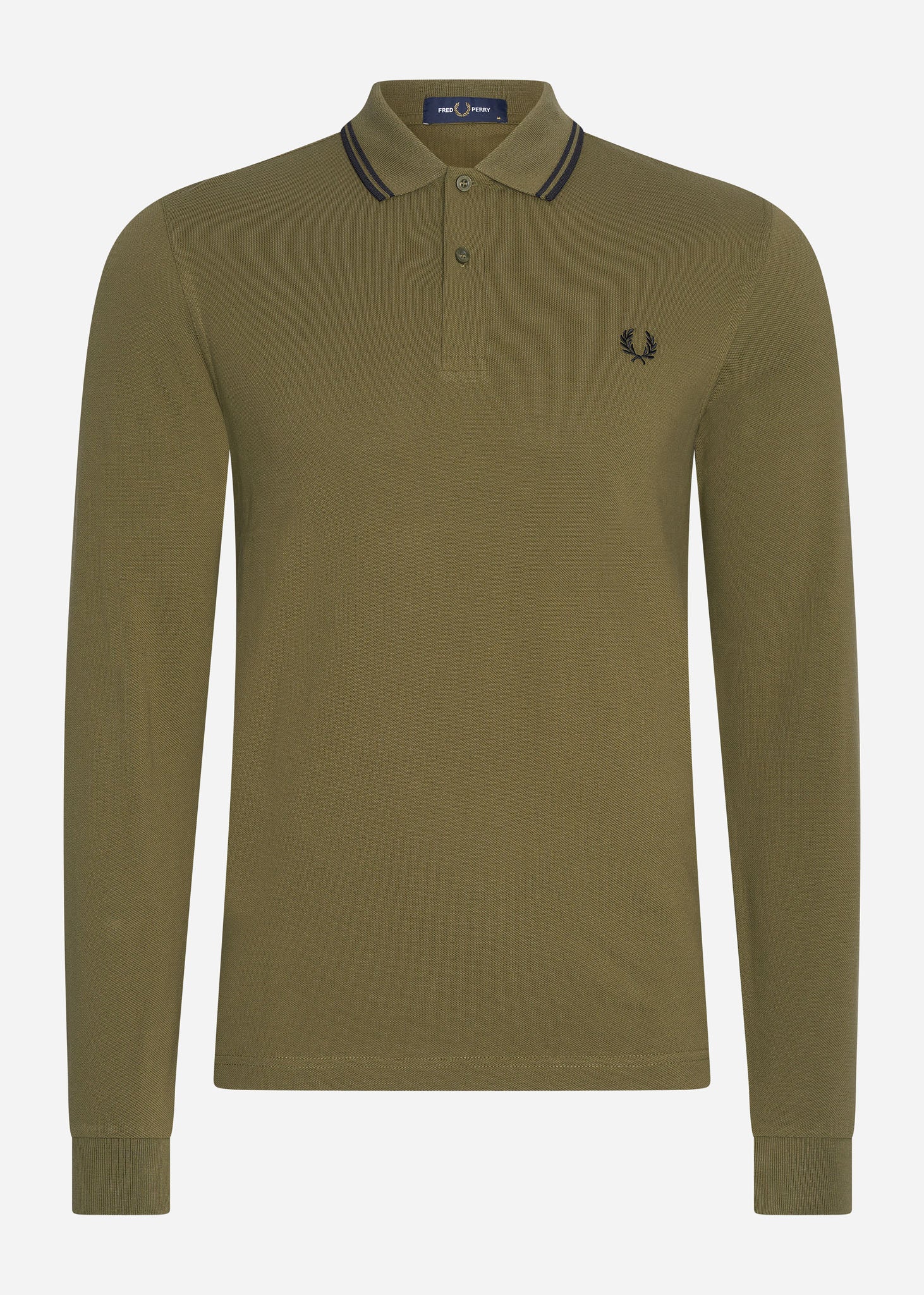 Fred Perry Longsleeve Polo's  LS twin tipped shirt - uniform green black 