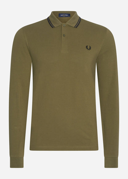 Fred Perry Longsleeve Polo's  LS twin tipped shirt - uniform green black 