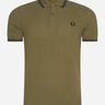 Fred Perry Polo's  Twin tipped fred perry shirt - uniform green black 